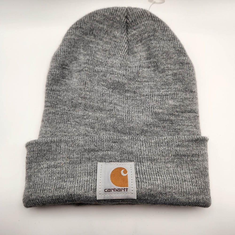 Carhartt Knit Cuffed Beanie Cap Heather Gray A18 One-Size-Fits-All